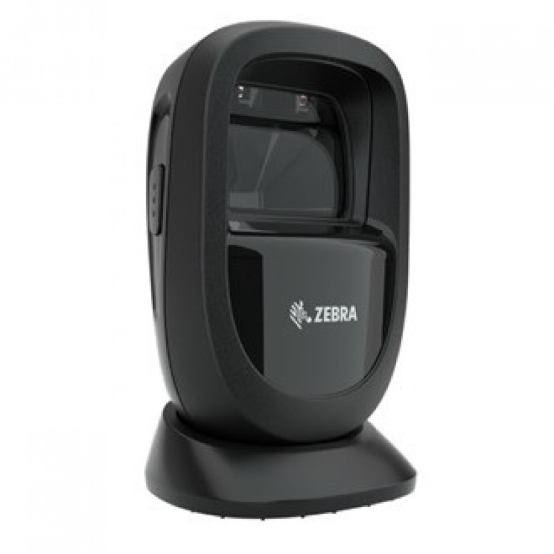 Desktop barcode reader used for hands-free barcode scanning at a counter