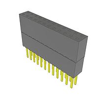 Samtec ESW-112-34-G-D-LL Stackthrough .100" Elevated Socket Strip
