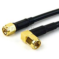 Fairview FMC0204058LF SMA Male to RA SMA Male Cable RG-58 Coax and RoHS Compliant