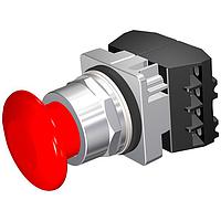 SIEMENS 52PM9W2F Pushbutton PUSHBUTTON,MOM,RED,1 3/4" PLST,2POS,2NO