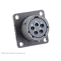 Eaton Souriau-Sunbank UTSX014E5S Receptacles Square flange receptacle, without backshell, with 5 female solder contacts, IP68/69K in unmated conditions