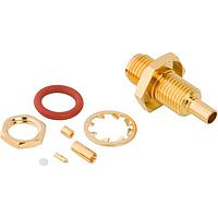 Amphenol RF 901-10805 RP-SMA Crimp Jacks RP SMA Straight Crimp Jack Bulkhead 1.32 mm Micro-cable 50 Ohm IP67