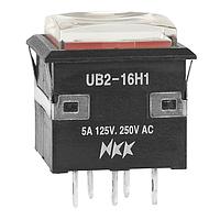NKK Switches UB216KKW015C-1JC Pushbutton Switches 5A SPDT ON ON RED