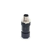 Amphenol LTW M12A-05BMMB-SL7001 Circular Metric Connectors M12 Circular Metric Connector, A Code, Metal, 4A, 05 pins, Male Connector, Male Contact, Straight, Screw Thread, Screw-in, Field Installable, F4.0 - F8.0mm, IP67 Mated