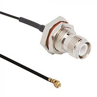 Amphenol RF 095-850-288-200 RF Cable Assemblies AMC4 Right Angle Plug to RP-TNC Straight Bulkhead Jack Rear Mount IP67 1.13 mm 50 Ohm 200 mm (7.87 Inches)