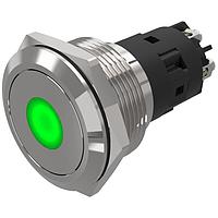 EAO 82-6152.2235 Anti-Vandal 82-6152.2235.Illuminated pushbutton.maintained.22 mm.stainless steel.flush/flat.point.green.110 V.screw terminal