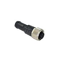 Amphenol LTW M12D-04BFFM-SL8E05 Sensor Cables / Actuator Cables M12 Circular Metric Connector, D Code, Metal, 4A, 04 pins, Female Connector, Female Contact, Straight, Screw Thread, Overmolded, Length 5000mm, IP68 / IP69K
