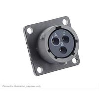 Eaton Souriau-Sunbank UTSX012E3S Receptacles Square flange receptacle, without backshell, with 3 female solder contacts, IP68/69K in unmated conditions