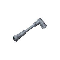 Amphenol LTW AB-CB06FL-CBFR-QDA05 Sensor Cables / Actuator Cables X-Lok, Middle Size, Plastic, 10A, 06 pins, Female Connector, Female Contact, Right Angle-to-Straight, Push Lock, Overmolded Double Ended, Length 500mm, IP68