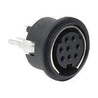 Same Sky (formerly CUI Devices) MD-30SV Connectors mini-DIN, 3P jack, vertical, panel mount