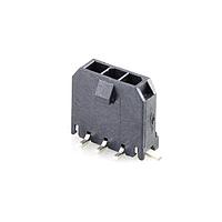 Molex 43650-0350 Headers Micro-Fit 3.0 Vertical Header, 3.00mm Pitch, Single Row, 3 Circuits, with Solder Tab, Tin, Glow-Wire Capable, Black, Tape and Reel