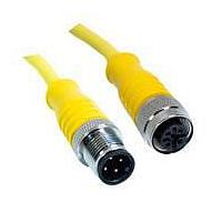 Mueller C4AC02M001 Instrumentation 4 Position Straight Male to Straight Female Cable Assembly - Yellow - 1 Meter