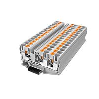 Amphenol Anytek APTS103SDGY00G DIN Rail Terminal Block APT 10mm2/1-2 Feed-through terminal blockSingle layer , 1in-2out Grey