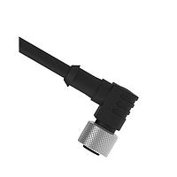 Banner Engineering MQDC-630RA Sensor Cables / Actuator Cables Cordset: Single Ended M12; 6-pin Right-Angle Female; 9.14 m 6x24 Black PVC Jacket; Nickel-Plated Brass Coupling Nut