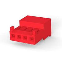 AMP Connectors - TE Connectivity 3-643813-4 Receptacle Housing 4P 22AWG TIN CLSD WITH TAB W/RED STRPE