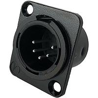 Io Audio Technologies IO-XLR5-M-BK-JL Connectors 5-Pin XLR, Male, Plug, Black Metal Housing, Solder Cups, Silver Contacts