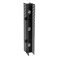 HellermannTyton VWMDS4X5BK Racks & Rack Cabinets Vertical Wire Manager Dual-Sided, Side Mount, 4.0" x 5.0" x 35.0" Front, Black, 1/box