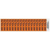 HellermannTyton 596-00951 Labels Voltage Marker, .50" x 2.25", 460 Volts, Vinyl, Orange, 17/card, 50 cards/pkg