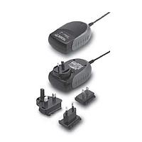 Cincon TRG30R240-ASUE-11E03-BE-BK-LVL V Interchangeable Plugs Switching Adapter, Level V, Wallmount, 30 Watt, 90-264VAC Input, 24VDC Output, 5.5x2.1x12.0mm, Straight, DC Cable 1800mm, 107.77x57.60x33.50mm Blue Case, Kit with US/EU/Australia/British AC Plug Type