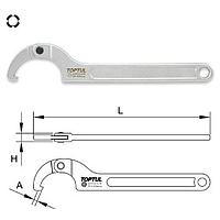TOPTUL AEEX1A35 Adjustable Hook Spanner Wrench (13~35 mm)