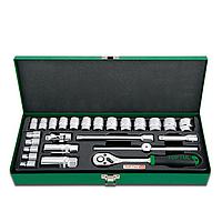 TOPTUL GCAD2504 3/8" DR. Socket Set (25PCS; 12PT Satin)