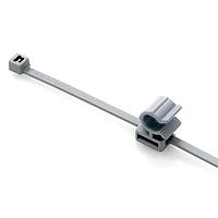 HellermannTyton 156-00013 Cable Ties 2-Piece Cable Tie with Pipe Clip, 6.0" Long, Attaches to Diameter 0.16 - 1.2", PA66HS, Black, 500/pkg