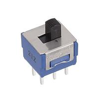Nidec Components 8SS2012-Z Sub-Miniature Slide Switch DPDT, ON-ON, slide, straight PC terminals, 6A @ 125V AC