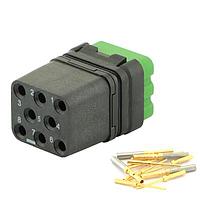 Eaton Souriau-Sunbank 8MQ2M0816SBS Modular Connectors - Push Pull MQuick module, unsealed, with female crimp contacts, delivered with cap