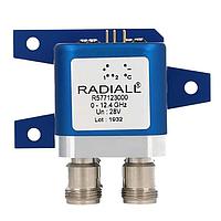 Radiall R577043010 Coaxial Switches DPDT Ramses N 3GHz Ltch Ind. 28Vdc Positive common Pins Terminals with bracket