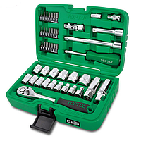 TOPTUL GCAI4502 3/8" DR. Flank Socket Set (45pcs; 6PT; Satin)