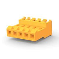 AMP Connectors - TE Connectivity 3-640599-5 Receptacle Housing FEED THRU WO TAB 5P L.R. orange 18 AWG