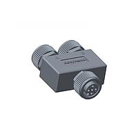 Amphenol LTW YA-A03F-A03F-A03F-01 Y-Adapter Circular Metric Connector, Y Adaptor, Metal, A Coding, 4A, 03 pins, (End 1) Female Female, (End 2) Female Female, (End 3) Female Female, Screw Thread, IP68 Mated