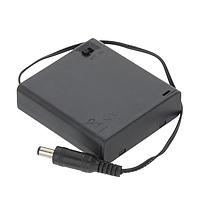 DFRobot FIT0918 Cylindrical Battery Contacts, Clips, Holders & Springs 4AA Battery Holder (with Power Switch, DC2.1 Jack, and Cover)