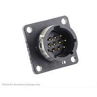 Eaton Souriau-Sunbank UTGX012E10PZ Receptacles Square flange receptacle, without backshell, with 10 male solder contacts, IP68/69K in unmated conditions, keying Z
