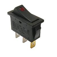 E-Switch RB144D1100 Power Rocker Switch ROCKER, 20A 125VAC, SPST Off-(On), Panel Mount, Snap-In Quick Connect - 0.250"