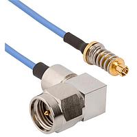 Amphenol SV Microwave FV67SMPM-047-MRSMA-180 RF Cable Assemblies VITA 67.1/2 SMPM to SMA R/A M 18"Cable