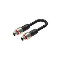 Lumberg Automation PP12M-MSSV8X-PP12M-MSSV8X-0478-0300 Sensor Cables / Actuator Cables M12 cordset, Push Pull, Industrial CAT 7, PUR black cable, shielded, male, straight, X-coded, 8-Pin, 4x2x0.14mm, twisted pairs, PoE+