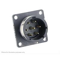 Eaton Souriau-Sunbank UTGX014D7P Receptacles Square flange receptacle, without backshell, with 7 male PCB contacts, IP68/69K in unmated conditions