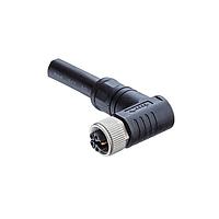 Amphenol LTW M12K-05BFDM-SR8S05 Sensor Cables / Actuator Cables M12 Circular Metric Connector, K Code, Metal, 16A, 05 pins, Female Connector, Female (Power) + Male (Ground) Contact, Right Angle, Screw Thread, Overmolded, Length 5000mm, IP68 / IP69K