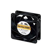 Sanyo Denki 9WL1448M5001 Axial Axial Fan, 140x140x51mm, 48VDC, Splash/Dust Proof/Long Life, Ribless, Tach, IP68