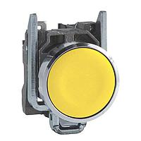 SCHNEIDER XB4BA55 Pushbutton Switches 22mm PB, Yellow W/Contacts