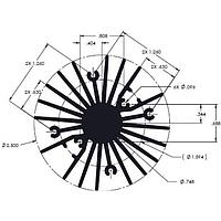 Wakefield Thermal 19755-L-AB W/ANO Heatsinks Radial Fin Heat Sink for LED, 6 Inch Fin with Black Anodized