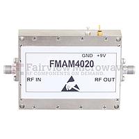 Fairview FMAM4020 40 dB Gain High Power High Gain Amplifier at 5 Watt P1dB Operating From 17.5 GHz to 21.5 GHz with 45 dBm IP3 and 2.92mm