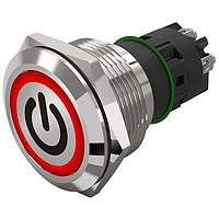 EAO 82-6152.1113.B002 Anti-Vandal 82-6152.1113.B002.Illuminated pushbutton.momentary.22 mm.stainless steel.flush/flat.ring.red.12 V.screw terminal.stand by