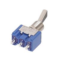 Nidec Components 8C1011-Z High-Reliability Miniature Toggle Switch SPDT, ON-ON, 11.4mm flatted toggle, 1/4"-40 threaded bushing, solder lug terminals, 6A @ 125V AC