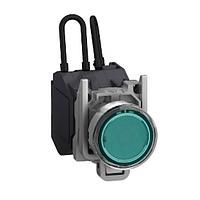 SCHNEIDER XB4BW23BM5GEX Pilot Light HAZ LOC PUSHBUTTON SWITCH, 24- 240 Vac/dc, Green, -40 +70 , IP66