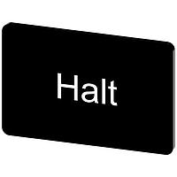 SIEMENS 3SU19000AD160AK0 Labeling Plate, Halt INSCR. LABEL, BLACK 17.5 X 27MM, HALT