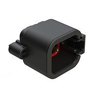 Amphenol SINE Systems ATP04-6P-BM01 Connectors 6 Position, PCB Receptacle, Pin, Board Mount, 180  Straight, Snap-Fit, Gold Contact Plated, No Potting, Black
