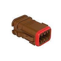 Amphenol SINE Systems AT06-08SD-OMRDBRN Automotive Connectors 8 Position Overmolded Plug, Socket, Reduced Seal, Keyed D, Brown