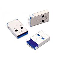Wurth Elektronik 692112030100 USB Type A Connectors WR-COM 3.0 TypeA SMT 9Pin Hztl Male WClip